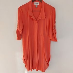 Joseph Ribkoff Tunic Poly Blend Top Draping At Hips Roll Tab Sleeves 10